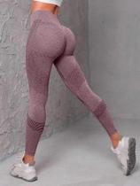 Leggings esportivas com cintura larga sem costura