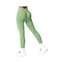 Leggings Esportivas Femininas Com Controle De Compressão E Costura Em V Nas Costas Para Fitness,