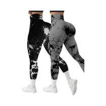 Leggings Esportivas Sem Costura De Cintura Alta Para Mulheres, Conjunto De 2 Peças Para Exercícios
