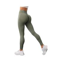 Leggings Esportivas Sólidas Sem Costura De Cintura Alta Feminina Verão Hip Levantamento Yoga Calças