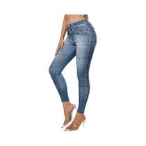 Leggings Femininas De Alta Elasticidade Imitando Jeans Com Bolsos Controle De Barriga Calças De Yoga