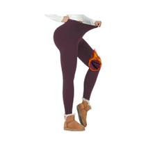 Leggings Femininas De Cintura Alta Com Forro Térmico De Lã, Calças De Yoga Macias E Quentes Para O