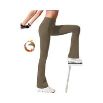 Leggings Femininas De Cintura Alta Em Fleece Super Macias Com Controle De Barriga Calças Flare Para