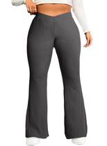 Leggings femininas Eytino plus size elásticas de cintura alta Flare 4X