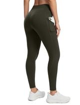 Leggings femininas Seamaid, forradas de lã, resistentes à água, verde militar