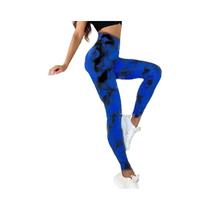 Leggings Femininas Sem Costura com Cintura Alta e Tie-Dye - Calça de Yoga com Efeito Scrunch