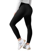 Leggings Fioboc de cintura alta para ioga com bolsos para mulheres pretas Leggings Fioboc de cintura alta para ioga com bolsos para mulheres pretas