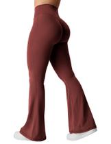Leggings Flare YEOREO Kalie Scrunch para mulheres Burgundy M