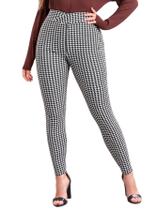 Leggings Floerns com estampa xadrez e cintura elástica plus size para mulheres Leggings Floerns com estampa xadrez e cintura elástica plus size para mulheres