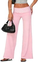 Leggings Foldover Flare Yiulangde para mulheres de cintura baixa com bolinhas Leggings Foldover Flare Yiulangde para mulheres de cintura baixa com bolinhas