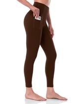 Leggings HeyNuts Workout Pro 7/8 com bolsos femininos Java Coffee