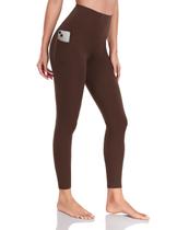 Leggings HeyNuts Yoga Pro 7/8 de cintura alta com bolsos Java Coffee
