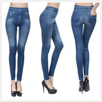 Leggings Jeans Cintura Alta para Academia e Yoga - Modelagem Magra com Alta Elasticidade