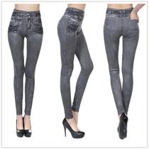Leggings Jeans Cintura Alta para Academia e Yoga - Modelagem Magra com Alta Elasticidade