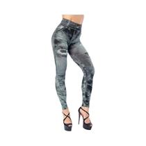 Leggings Jeans Cintura Alta para Mulheres - Efeito Push Up e Modelagem Magra