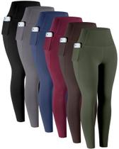 Leggings LZYVOO 6-Pack Cintura Alta com Bolsos XL Leggings LZYVOO 6-Pack Cintura Alta com Bolsos XL
