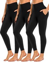 Leggings NEW YOUNG de cintura alta para controle de barriga, pacote com 3 unidades femininas Leggings NEW YOUNG de cintura alta para controle de barriga, pacote com 3 unidades femininas