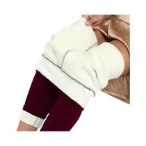 Leggings Plus Size Feminina de Veludo - Cintura Alta, Quente e Confortável para o Inverno