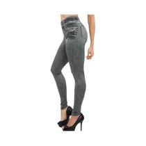 Leggings plus Size Femininas De Cintura Alta Sem Costura Com Efeito Jeans, Calças De Yoga Para