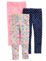 Leggings Simple Joys by Carter's Girls, pacote com 3 unidades, cinza, floral/azul marinho, rosa, 2T Leggings Simple Joys by Carter's Girls, pacote com 3 unidades, cinza, floral/azul marinho, rosa, 2T