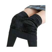 Leggings Térmicas Femininas De Cintura Alta Com Forro De Pelúcia E Efeito Opaco Leggings Térmicas Femininas De Cintura Alta Com Forro De Pelúcia E Efeito Opaco