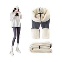 Leggings Térmicas Femininas De Fleece, Calças Justas Quentes Para Outono E Inverno, Calças Casuais