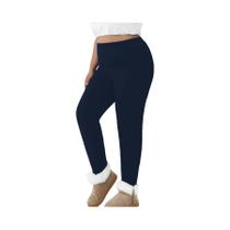 Leggings Térmicas plus Size Com Forro De Fleece Para Mulheres, Cintura Baixa, Para Yoga E Corrida Em