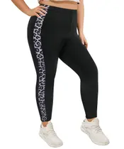 Leggings TIYOMI Plus Size Black Leopard de cintura alta XL 14W 16W