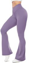 Leggings UEU Flare V Crossover de cintura alta para ioga roxo claro