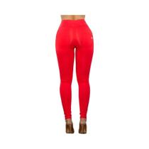 Leggings Vermelhas De Cintura Alta Slim Fit, Calças Skinny Estilosas Para Mulheres, Confortáveis E