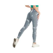 Leggings Yoga Cintura Alta Sem Costura Tie Dye - Controle de Barriga para Treino