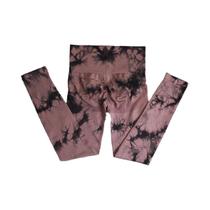 Leggings Yoga Cintura Alta Sem Costura Tie Dye - Push Up e Controle de Barriga para Mulheres