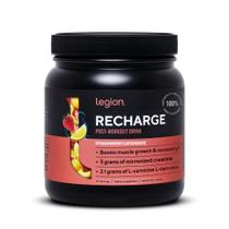 Legion Recharge Pós-Exercício Suplemento - All Natural Muscle Builder & Recovery Drink With Micronized Creatine Monohydrate. Naturalmente adoçado e aromatizado, seguro e saudável. Limonada de Morango, 60 Serv