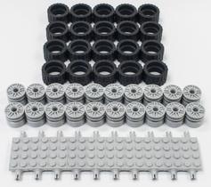 Lego 24 X 14 Pneu e Roda Eixos Bulk - 50 Peças