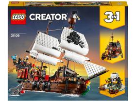 Lego 31109 Creator 3 em 1 Navio Pirata Ilha Caveira Taverna - 1260 Peças