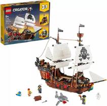 Lego 31109 Creator 3 em 1 Navio Pirata Ilha Caveira Taverna - 1260 Peças