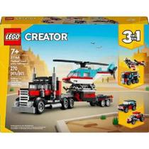 Lego 31146 Creator 3 em 1 - Caminhão de Plataforma com Helicóptero 270 peças