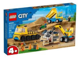 Lego 60391 City - Caminhões Construção C/ Guindaste Bola Demoliçao 235 peças