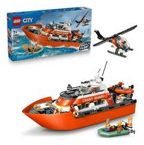 Lego 60504 City Navio , helicóptero e Bote Resgate Guarda Costeira - ( Bote e Barco 42Cm Flutua na Agua ) - 742 peças Lego 60504 City Navio , helicóptero e Bote Resgate Guarda Costeira - ( Bote e Barco 42Cm Flutua na Agua ) - 742 peças