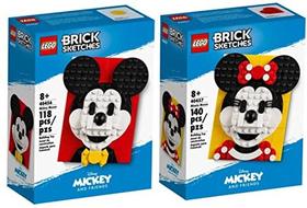 Lego Brick Sketches Mickey (40456) & Minnie Mouse (40457)