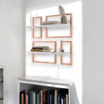 Lego c/ 4 Prateleiras Paris Branco/Cobre