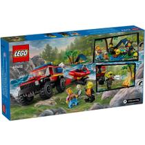 Lego city 60412 caminhao dos bombeiros 4x4 com barco de resgate