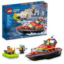 Lego city barco de resgate dos bombeiros 60373 (144 peças)
