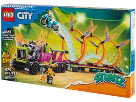 LEGO City Caminhão de Acrobacias e Desafio do Anel - de Fogo 479 Peças 60357