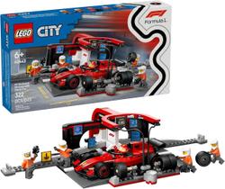 Lego City F1 Pit Stop Equipe No Box Com Carro Da Ferrari