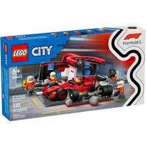 Lego City Pit Stop e equipe da F1 com Carro Ferrari 60443