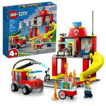 Lego city quartel e caminhão dos bombeiros 60375 (153 peças)
