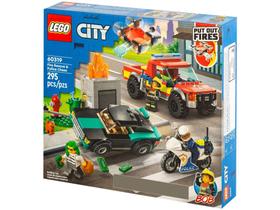 LEGO City Resgate dos Bombeiros e Perseguição - de Polícia 295 Peças 60319