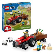 Lego City Trator De Fazenda Vermelho Com Trailer E Ovelhas 116 Peças 60461