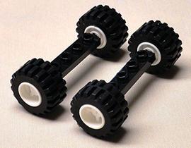 LEGO Conjunto com 2 Eixos de 21mm x 12mm com Rodas e Pneus